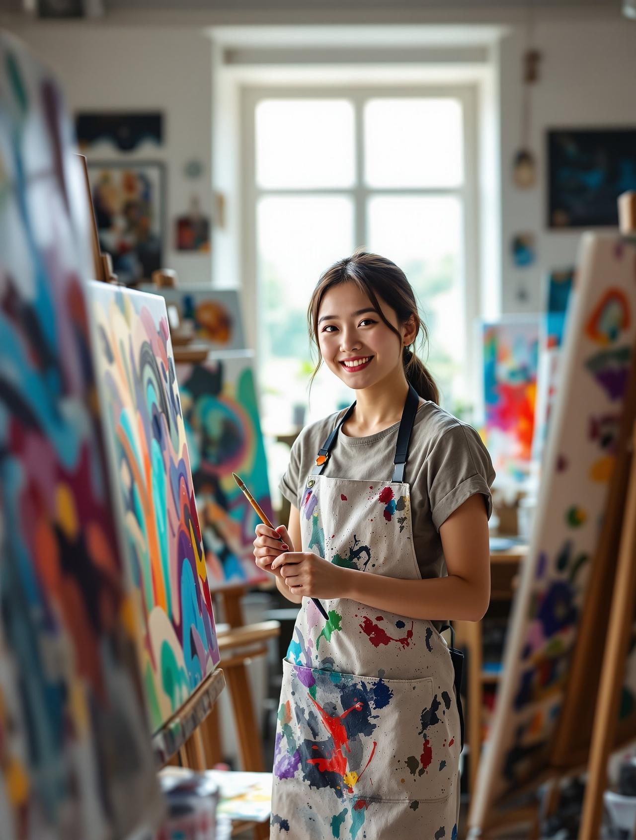 秀人私购-校园写真-画室里的创作